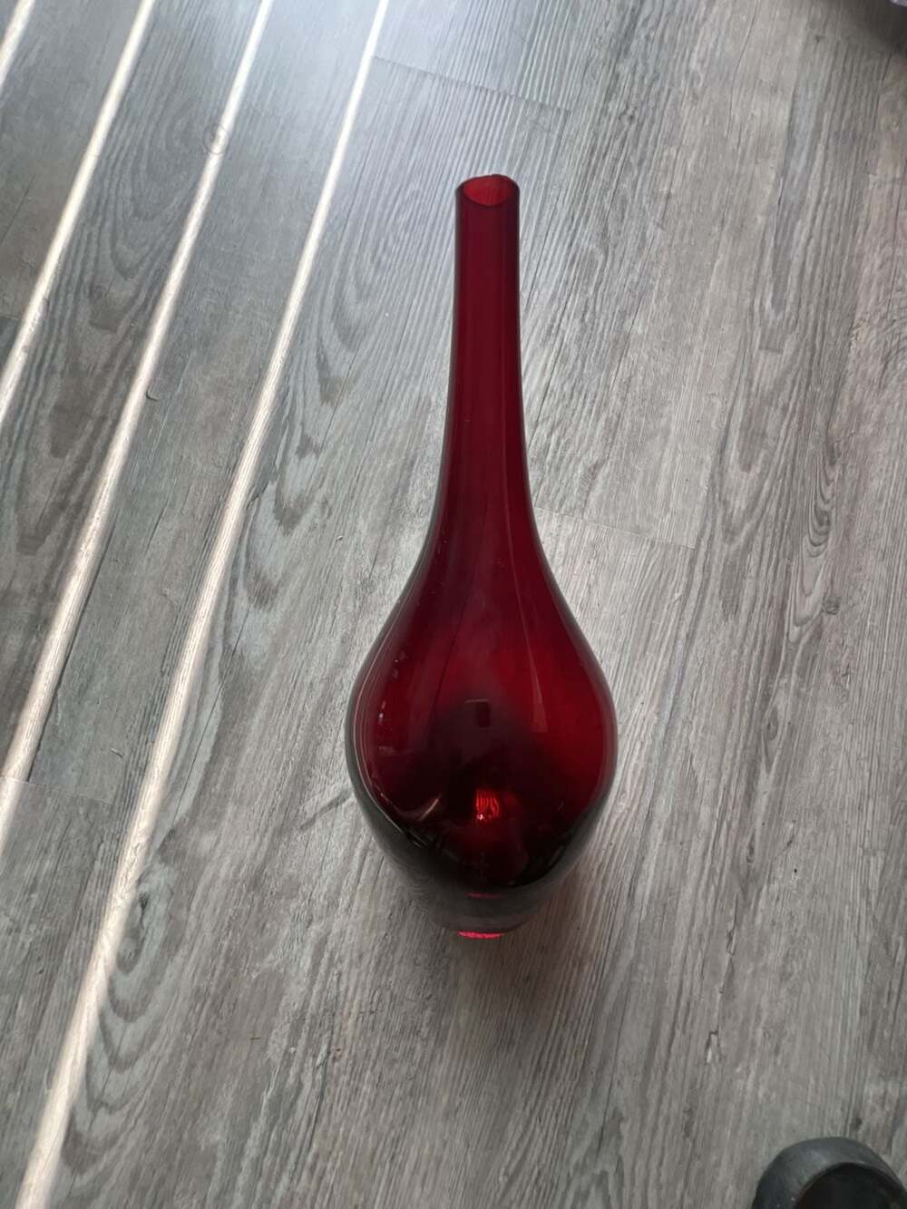 IKEA Salong Ruby Red Handblown Glass Vase by Johanna Jelinek